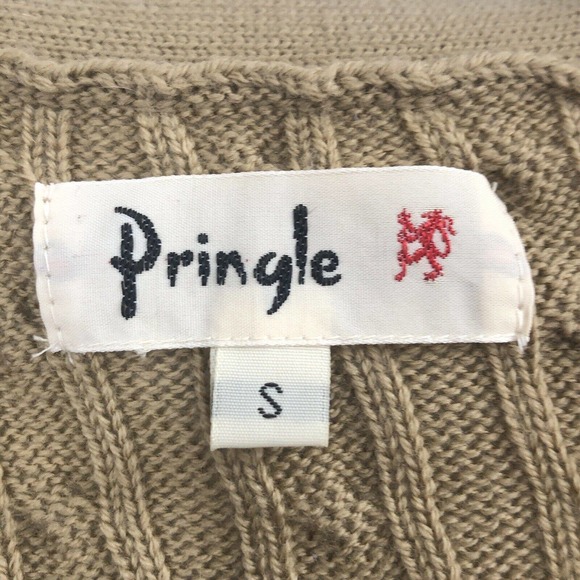 Vintage Pringle Cable Wool Grandpa Button Cardigan Sweater Mens Unisex Small - Picture 5 of 12